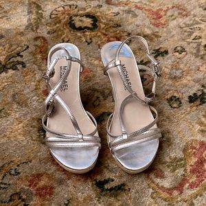 Michael Kors Silver Wedge Sandals NWOT